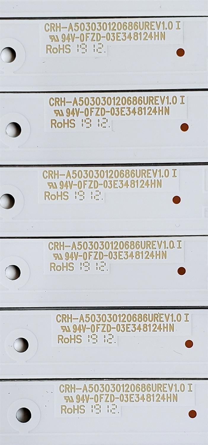 KIT DE LED'S PARA TV LG ((12 PIEZAS)) / NUMERO DE PARTE CRH-A503030120686UREV1.0 / 209567 / 94V-0FZD-03E348124HN / D-TW58L8KK22-10943M / 7710-650000-D320 / CRH-A503030120686UREV1.0I / PANEL RDL500WY(QD0-00B) / MODELO 50UH5500 / 50UH5500-UA.AWMJLJR - Imagen 2