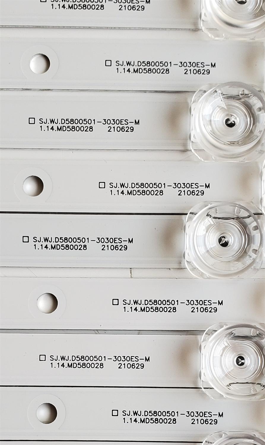 KIT DE LED'S PARA TV RCA ((10 PIEZAS)) / NUMERO DE PARTE SJ.WJ.D5800501-3030ES-M / 1.14.MD580028 / HBH-L2 / E493461 / 210629 / WJ.D580S03-24629-SL2010 / PANEL CC580PV7D / MODELOS RWOSU5849 / RWOSU5847-B / RWOSU5850 - Imagen 5