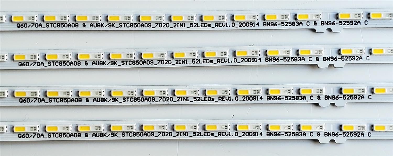 KIT DE LED'S PARA TV SAMSUNG ((4 PIEZAS)) / NUMERO DE PARTE BN96-52583A / BN96-52592A / STC850A08 / STC850A09 / Q60/70A_STC850A08 / AUK8/9K_STC850A09_7020_2IN1_52LEDS_REV1.0_200914 / MODELOS QN85LS03 / QN85Q6 / QN85Q7 / MAS MODELOS EN DESCRIPCIÓN - Imagen 4