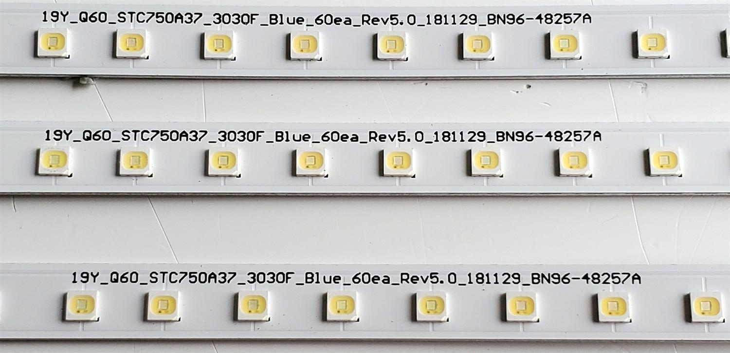 KIT DE LED'S PARA TV SAMSUNG ((3 PIEZAS)) / NUMERO DE PARTE BN96-48257A / STC750A37 / 19Y_Q60_STC750A37_3030F_Blue_60ea_Rev5.0_181129_BN96-48257A / PC65491A / PANEL CY-RR075FGLV1H / MODELOS QN75Q60 / QN75Q60RAFXZA FA01 / QN75Q6D / QN75Q6DRAFXZA FA01 - Imagen 5