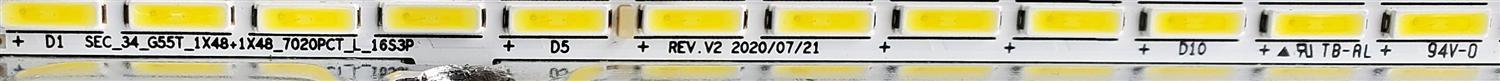 LED PARA MONITOR SAMSUNG ((1 PIEZA)) / NUMERO DE PARTE BN96-52307A / BN96-52308A / 52307A / 52308A / SEC_34_G55T_1X48+1X48_7020PCT_L_16S3P REV.V2 / SEC_34_G55T_1X48+1X48_7020PCT_R_16S3P REV.V2 / BN61-17385A / MODELOS LS34A654UXNXGO / LC34G55TWWNXZA - Imagen 3