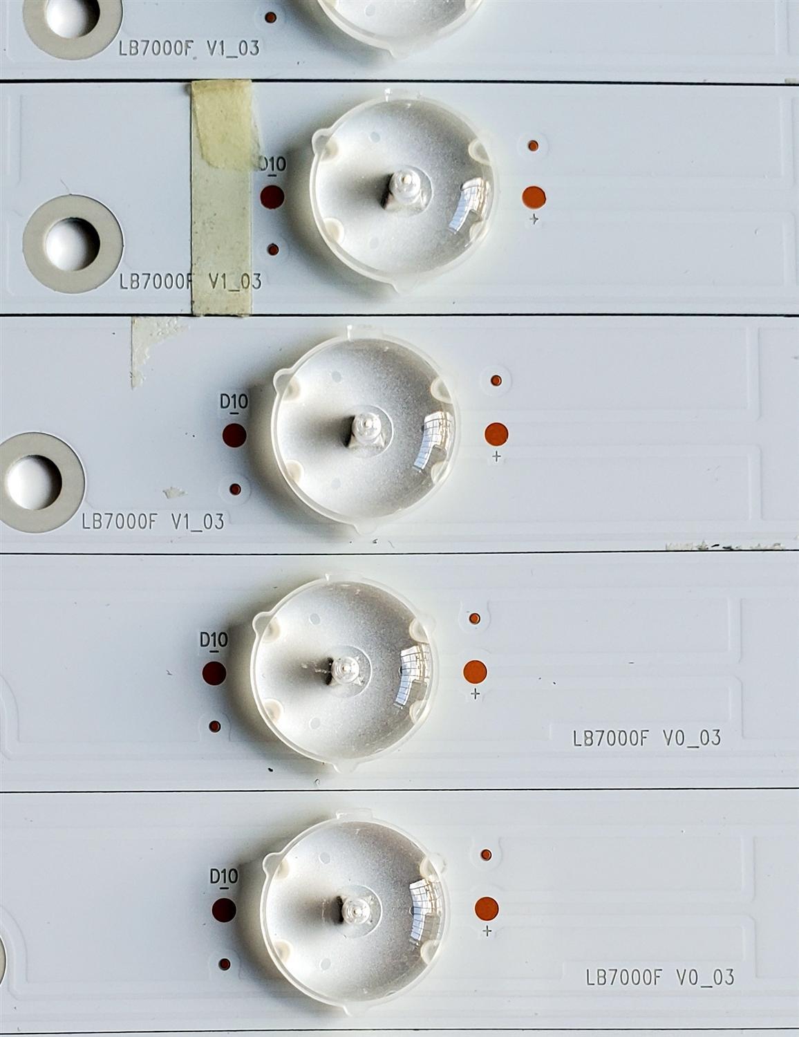 KIT DE LED'S PARA VIZIO ((24 PIEZAS)) / NUMERO DE PARTE LB7000F / LB7000F V0_03 / LB7000F V1_03 / E473485 / PANEL SD700DUA / MODELO M706-G3 / M706-G3 LFTRYTKV - Imagen 6