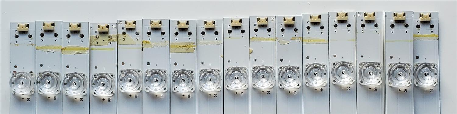 KIT DE LED'S PARA HAIER ((16 PIEZAS)) / NUMERO DE PARTE LED65D09-ZC14AG-01 / 30365009207 / 65000M07 / E469119 / 170411A14 / 1010137946-2 / PANEL LSC650FN05-W / MODELO LS65AL88A72 - Imagen 2