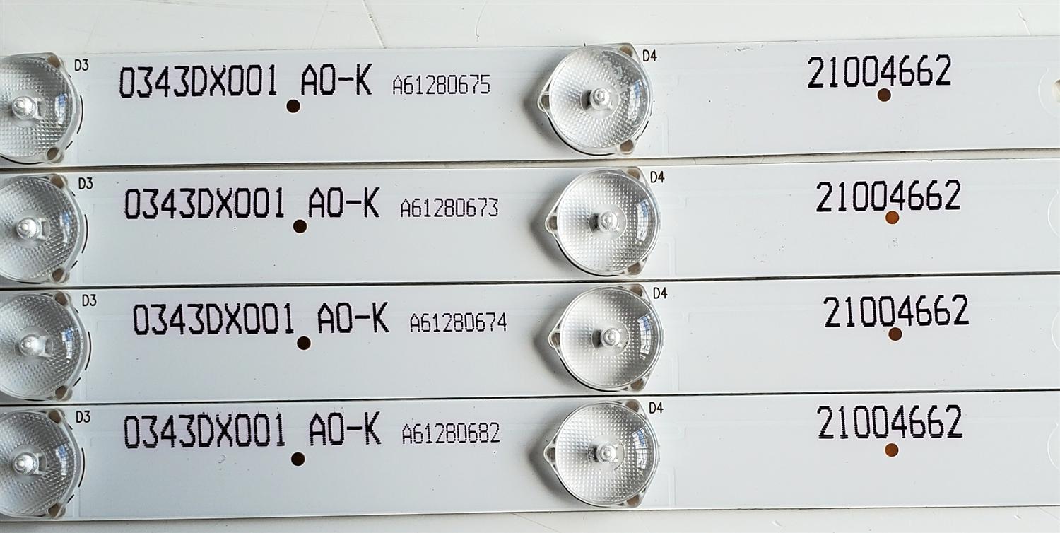KIT DE LED'S PARA WESTINGHOUSE ((4 PIEZAS)) / NUMERO DE PARTE 3P43KA001 / E469119 / 21004662 / 0343DX001 / PANEL LC430DUY / MODELOS E4ST4316H K6E1M / WD42UT4490 - Imagen 2