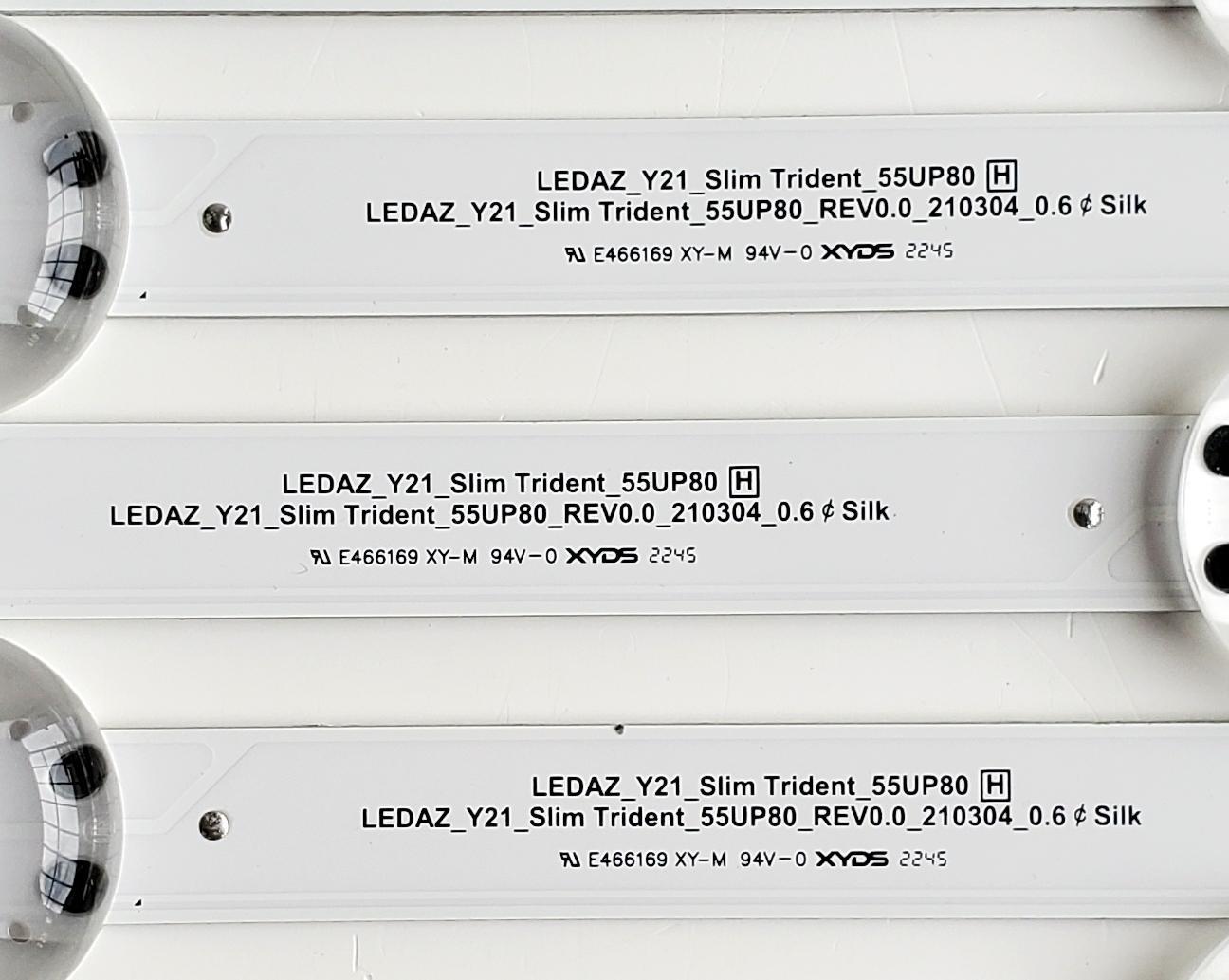 KIT DE LEDS ORIGINAL PARA TV LG 7 PIEZAS / NUMERO DE PARTE EAV65041501 / 55UP80 BOE-B10 / LEDAZ_Y21_Slim Trident_55UP80 H / LEDAZ_Y21_Slim Trident_55UP80_REV0.0_210304_0.6 / PANEL NC550TQG-ABKH4 / MODELO 55UP80 / 55UA7500ZUA / 55UA7500ZUA.BUSFLKR  - Imagen 4