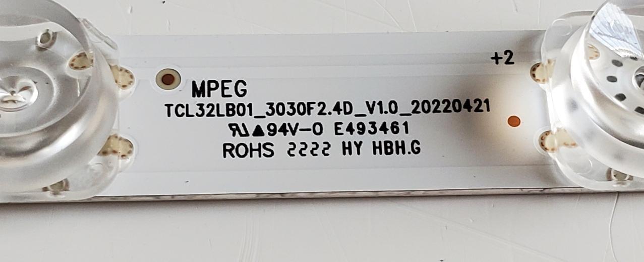 LED ORIGINAL PARA TV TCL 1 PIEZA / NUMERO DE PARTE TCL32LB01_3030F2.4D_V1.0_20220421 / E493461 / B0101-000530 / TCL32LB01 / 20220421 / PANEL LVF320NDLL / DISPLAY ST3151B07-1 VER.2.1 / MODELO 32S357 / 32S210R-MX - Imagen 2