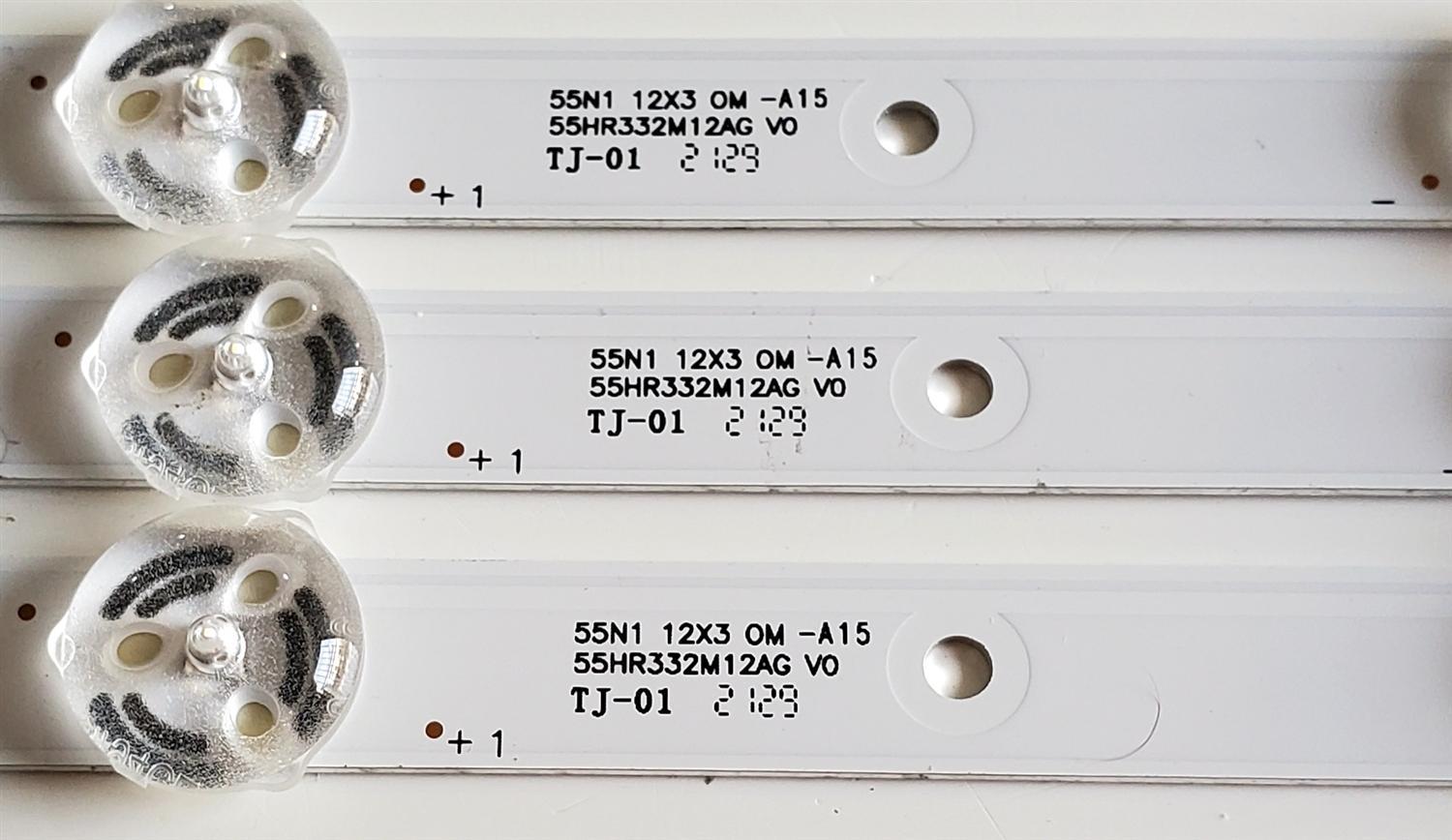 KIT DE LEDS PARA TV WESTINGHOUSE ORIGINAL 3 PIEZAS / NUMERO DE PARTE 55HR332M12AG V0 / 55HR332M12AG 55N1 12X3 OM -A15 / 230101023440 / PANEL HK550WLEDM-JHA0H / DISPLAY PT550GT01-1 / PT550GT05-1 / MODELOS WR55UT4210 / WR55UT4212 / WR55UX4212 - Imagen 4