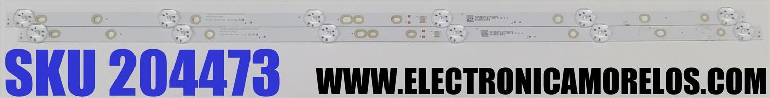 KIT DE LED'S PARA TV SANSUI ((2 PIEZAS)) / NUMERO DE PARTE 261501013500 / B19-32N1-3030-OD35-2X6-574.4X12-210515 / E471763 / 308053801YF00001 / MJ8DW11493 / MJ8DW11494 / MODELO SMX32V1HA