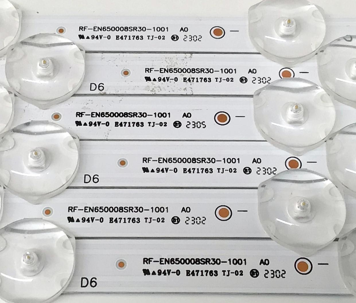 KIT DE LEDS PARA TV PHILIPS ORIGINAL 6 PIEZAS / NUMERO DE PARTE UDULEDREF015 REV.A / 65W10S1P / RF-EN650008SR30-1001 / R0152421D10263 / PANEL UCF81XT / DISPLAY HV650QUB-F70 / MODELO 65PUL6553 / 65PUL6553/F7 - Imagen 4