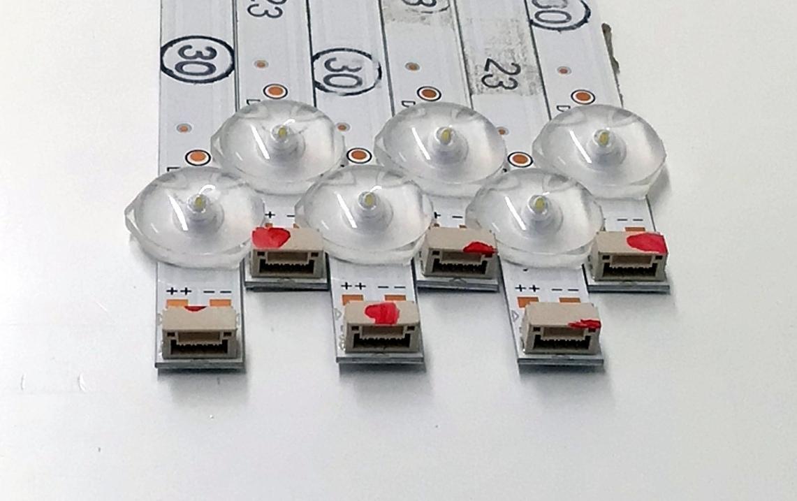 KIT DE LEDS PARA TV PHILIPS ORIGINAL 6 PIEZAS / NUMERO DE PARTE UDULEDREF015 REV.A / 65W10S1P / RF-EN650008SR30-1001 / R0152421D10263 / PANEL UCF81XT / DISPLAY HV650QUB-F70 / MODELO 65PUL6553 / 65PUL6553/F7 - Imagen 2