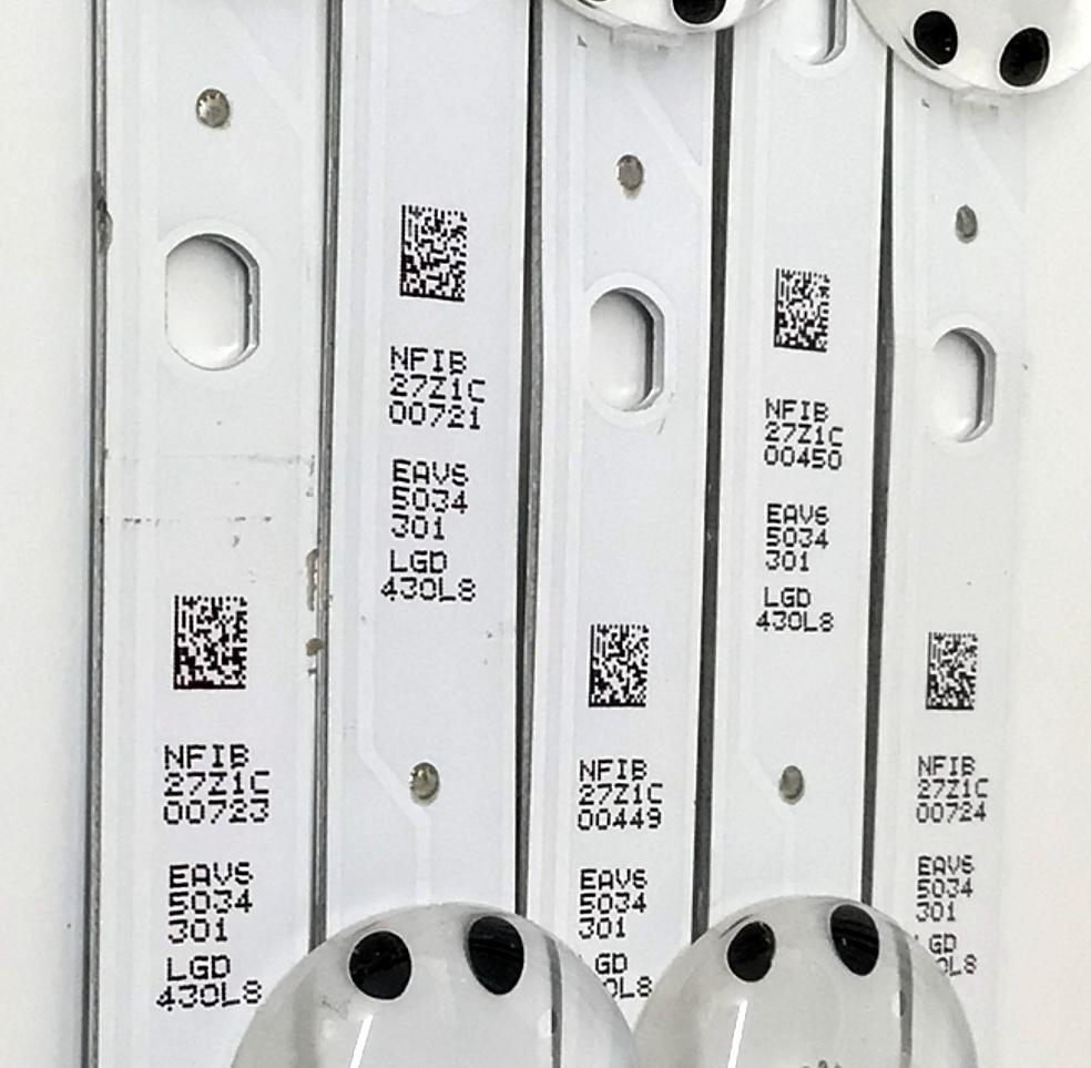KIT DE LED'S PARA TV LG ((5 PIEZAS)) / NUMERO DE PARTE EAV65034301 / SSC_Y21 Slim Trident 43NANO75_S / SSC_Y21 Slim Trident 43NANO75_LGD_PTN0.6_REV00_210210 / SSC_Y21 Slim Trident 43NANO75_S / LC430DQC (SP)(A1) / MODELO 43NANO75UQA / 43NANO75UQA.BUSYLJM - Imagen 3