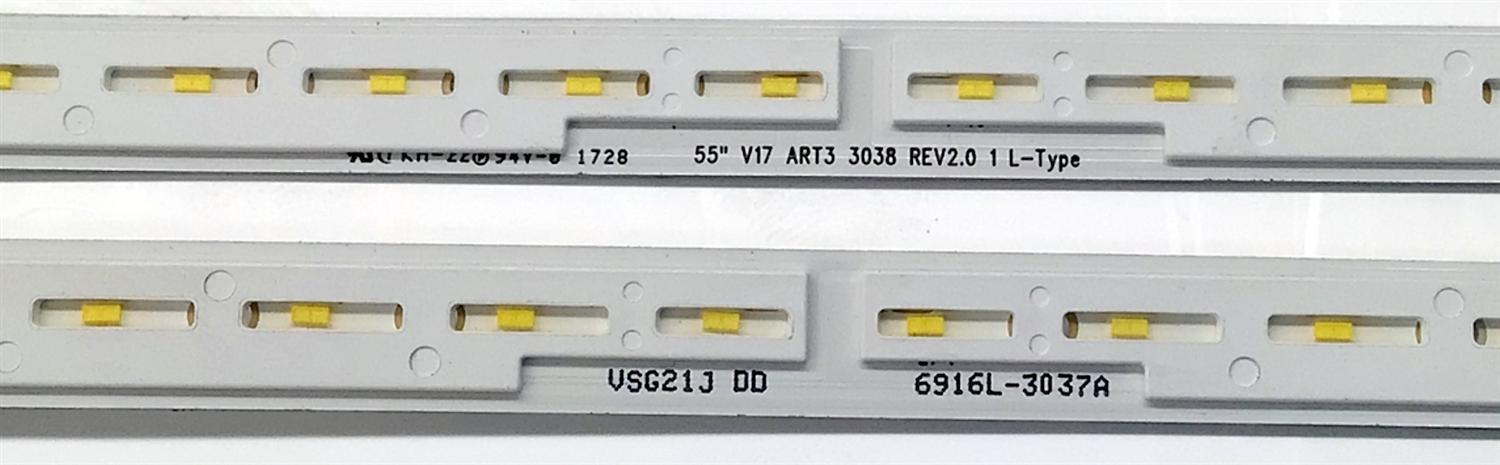 KIT DE LED'S PARA TV LG ((2 PIEZAS)) / NUMERO DE PARTE 6916L-3037A / 6916L-3038A / 55" V17 ART3 3037 REV 2.0 1 R-TYPE /55" V17 ART3 3038 REV 2.0 1 L-TYPE / PANEL LC550EGH-FKM1 / LC550EGH (FK)(M1) / MODELO 55SJ8000-UA / 55SJ8000-UA.AWMYLJR - Imagen 4
