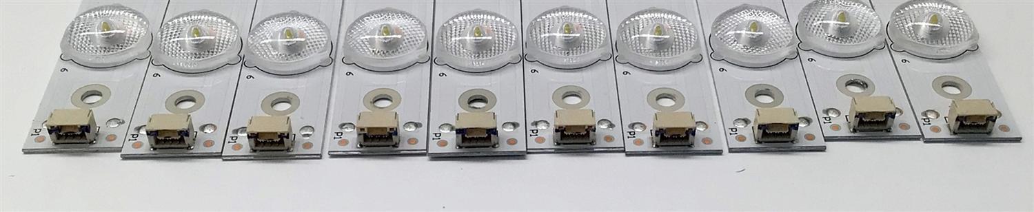 KIT DE LED'S PARA TV HITACHI ((10 PIEZAS)) / NUMERO DE PARTE 55HR332M06A5 V1 / 4C-LB550T-HR5 / 55U2200 / LE0RA2R0-D-K / E465853 / PANEL LVU550CSDX / MODELOS 55U2200 / 55R7 / 55D1620 - Imagen 4