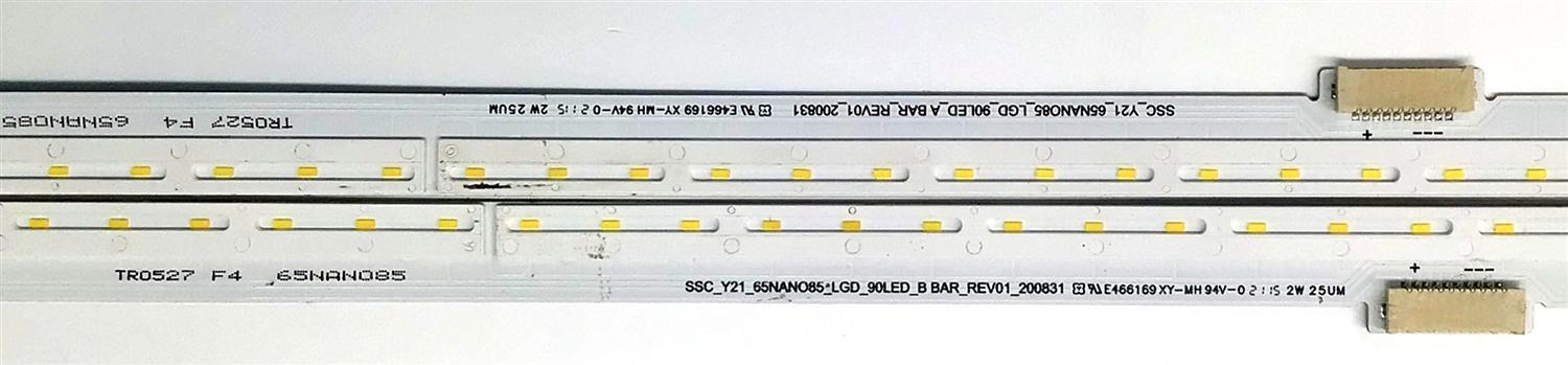 KIT DE LEDS PARA TV LG ORIGINAL 2 PIEZAS / NUMERO DE PARTE SSC_Y21_65NANO85_LGD_90LED_A BAR_REV01_200831 / SSC_Y21_65NANO85_LGD_90LED_B BAR_REV01_200831 / 65NANO85 / 65NANO85_LGD_90LED / MODELO 65NANO85 / 65NAN085 - Imagen 3