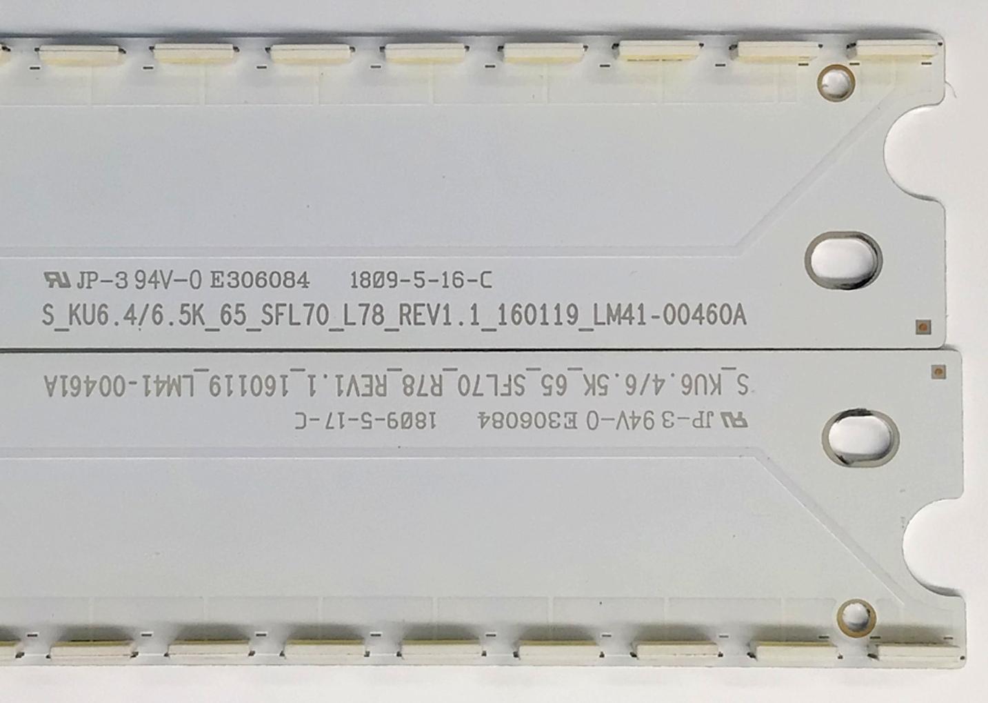 KIT DE LED'S PARA TV SAMSUNG ((2 PIEZAS)) / NUMERO DE PARTE 40095A / 40096A / S_KU6.4/6.5K_65_SFL70_L78_REV1.1_160119_LM41-00460A / S_KU6.4/6.5K_65_SFL70_R78_REV1.1_160119_LM41-00461A / LM41-00460A / LM41-00461A / LH65 / MAS MODELOS EN DESCRIPCIÓN - Imagen 3