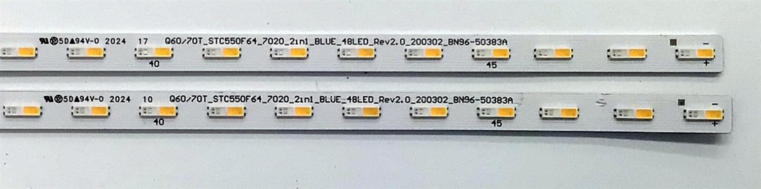 KIT DE LEDS ORIGINAL PARA TV SAMSUNG 2 PIEZAS / NUMERO DE PARTE BN96-50383A / STC550F64 / Q60/70T_STC550F64_7020_2in1_BLUE_48LED_Rev2.0_200302_BN96-50383A / Q60/70T_STC550F64_7020_21n1_BLUE_48LED / MODELOS QN55Q6 / QN55LS03 / QN55Q7D / QN55Q70 / QN55Q80 - Imagen 4