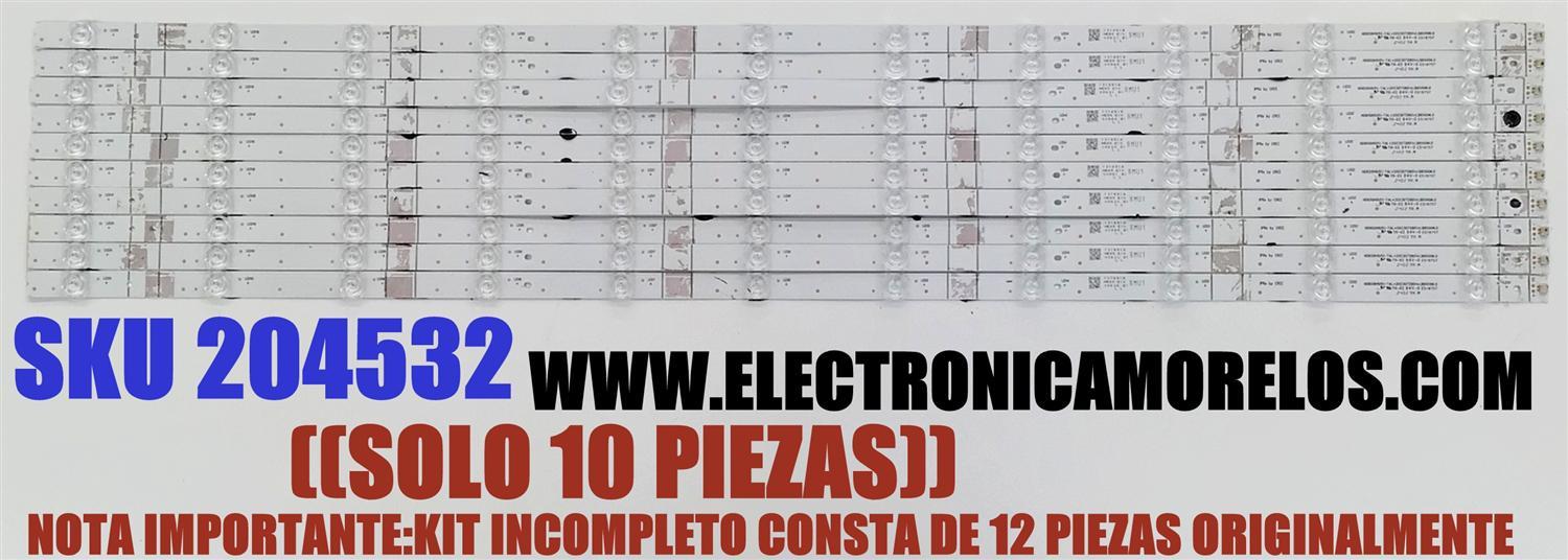 KIT DE LED'S PARA TV HISENSE QLED ((INCOMPLETO SOLO 10 PIEZAS)) / NUMERO DE PARTE LB8500N.0 / 2023072801 / HD850H1U51-TAL / 1314914 / HD850H1U51-TAL+2023072801+LB8500N.0 / E519757 / PANEL HD850H1U51-TBLF\S0\GM\ROH / DISPLAY T850QVN03.4 / MODELO 85QD6N