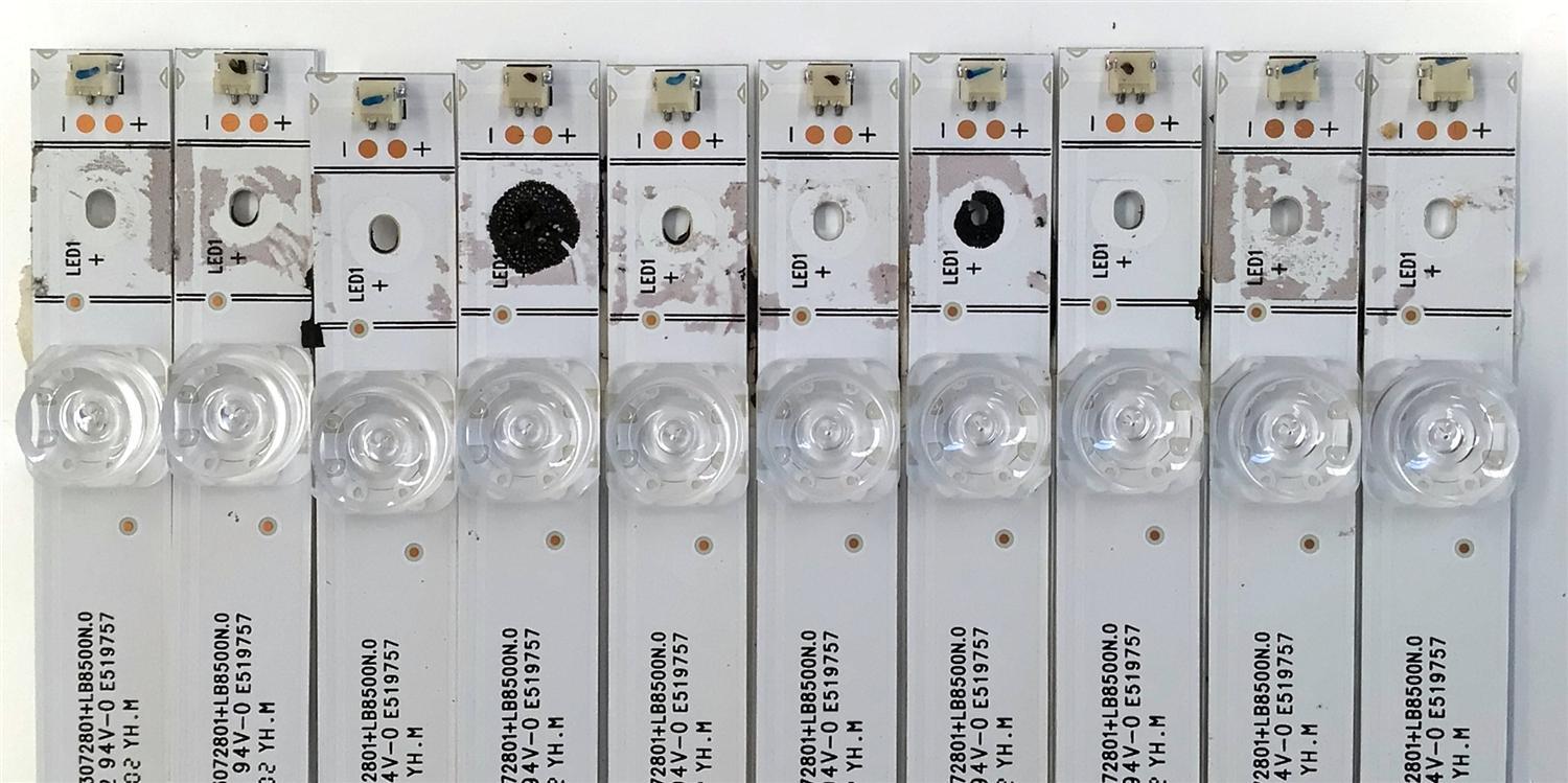 KIT DE LED'S PARA TV HISENSE QLED ((INCOMPLETO SOLO 10 PIEZAS)) / NUMERO DE PARTE LB8500N.0 / 2023072801 / HD850H1U51-TAL / 1314914 / HD850H1U51-TAL+2023072801+LB8500N.0 / E519757 / PANEL HD850H1U51-TBLF\S0\GM\ROH / DISPLAY T850QVN03.4 / MODELO 85QD6N - Imagen 4