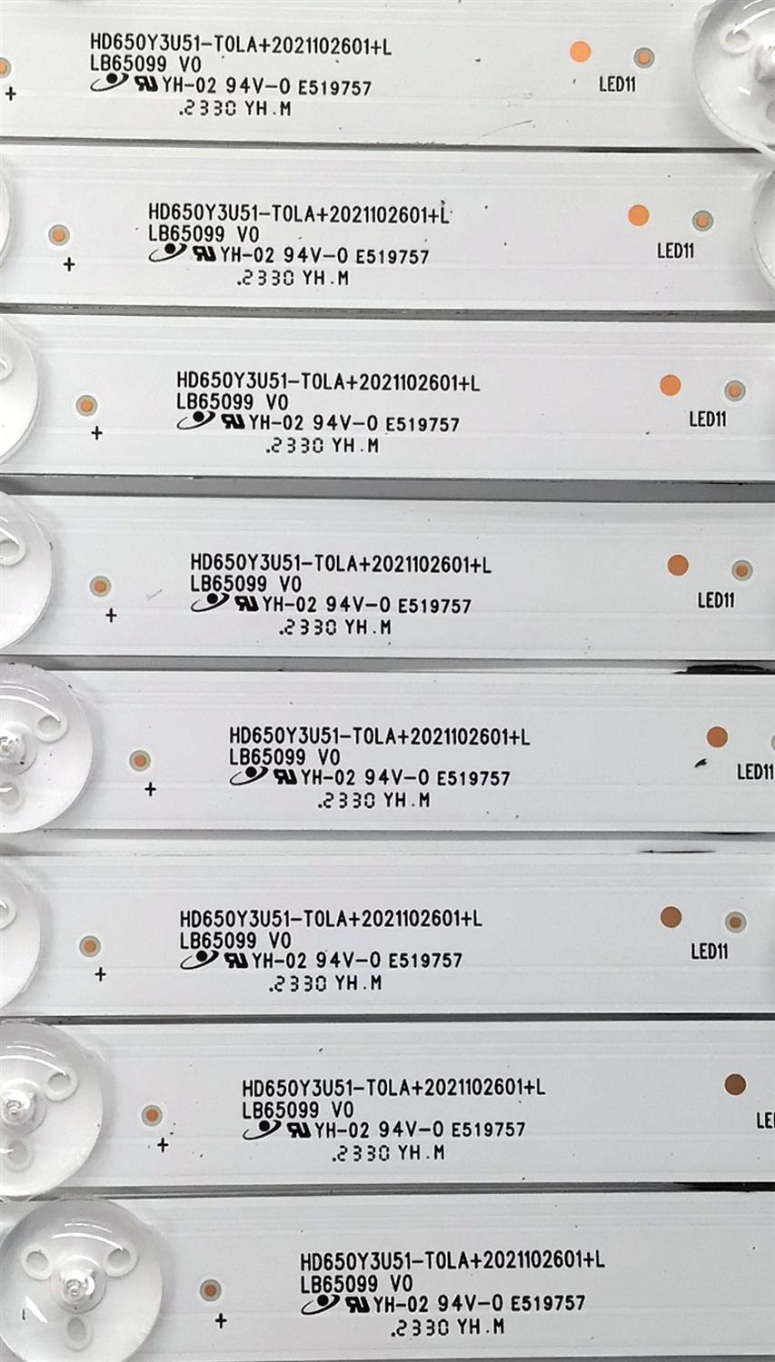 KIT DE LED'S PARA TV HISENSE QLED ((16 PIEZAS)) / NUMERO DE PARTE LB65099 V0 / 1270835 / HD650Y3U51 / HD650Y3U51-T0LA+2021102601+L / HD650Y3U51-T0LA+2021102601+R / AFT5-L / AFT5-R / PANEL HD650Y3U51-T0LG / DISPLAY T650QVN07.5 / MODELOS 65U65H / 65U6H - Imagen 5