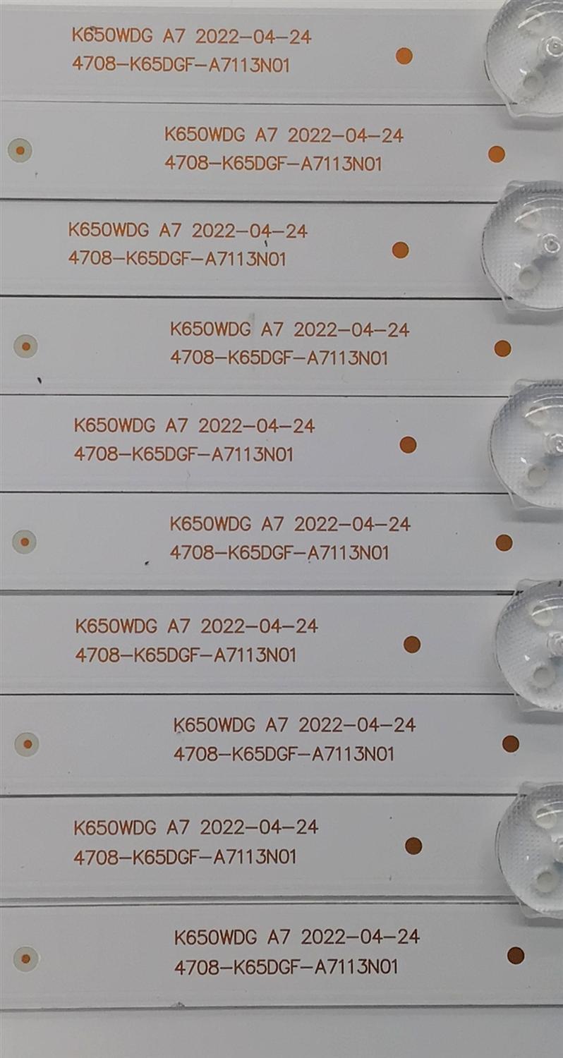 KIT DE LED'S PARA TV SHARP ((10 PIEZAS)) / NUMERO DE PARTE 4708-K65DGF-A7113N01 / K650WDG A7 / XRJ1060 SLC04708RA0 / E479275 / 111005-65FG9011 / K650WGF / PANEL K650WDGF / DISPLAY ST6451D06-3 VER.2.1 / MODELOS 4T-C65EL8UR / 100012587 ((65'' PULGADAS)) - Imagen 6