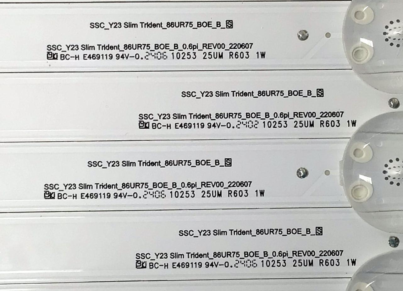 KIT DE LEDS ORIGINAL PARA TV LG 22 PIEZAS / NUMERO DE PARTE EAV65050001 / EAV65050101 / SSC_Y23 Slim Trident_86UR75_BOE_A_S / SSC_Y23 Slim Trident_86UR75_BOE_B_S / SSC_Y23 Slim Trident_86UR75_BOE_A / SSC_Y12 Slim Trident_86UR75_BOE_B / MODELO 86UR8750PSA - Imagen 6