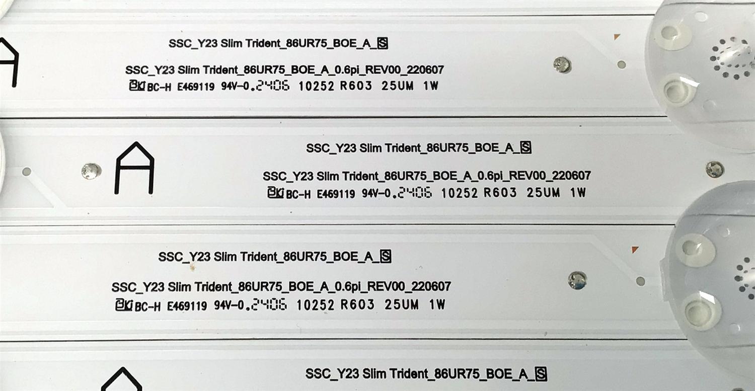 KIT DE LEDS ORIGINAL PARA TV LG 22 PIEZAS / NUMERO DE PARTE EAV65050001 / EAV65050101 / SSC_Y23 Slim Trident_86UR75_BOE_A_S / SSC_Y23 Slim Trident_86UR75_BOE_B_S / SSC_Y23 Slim Trident_86UR75_BOE_A / SSC_Y12 Slim Trident_86UR75_BOE_B / MODELO 86UR8750PSA - Imagen 7