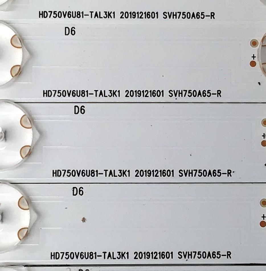 KIT DE LED'S PARA TV HISENSE ((30 PIEZAS)) / NUMERO DE PARTE CRH-BX75V6303015249CG-L-REV1.7 / CRH-BX75V6303015249CG-R-REV1.7 / 1230253 / 1230254 / SVH75065-L / SVH75065-R / HD750V6U81-TAL3K1 / SVH75065-L / SVH75065-R / ST7461D01-6 VER.2.1 / MODELO 75H8G - Imagen 5