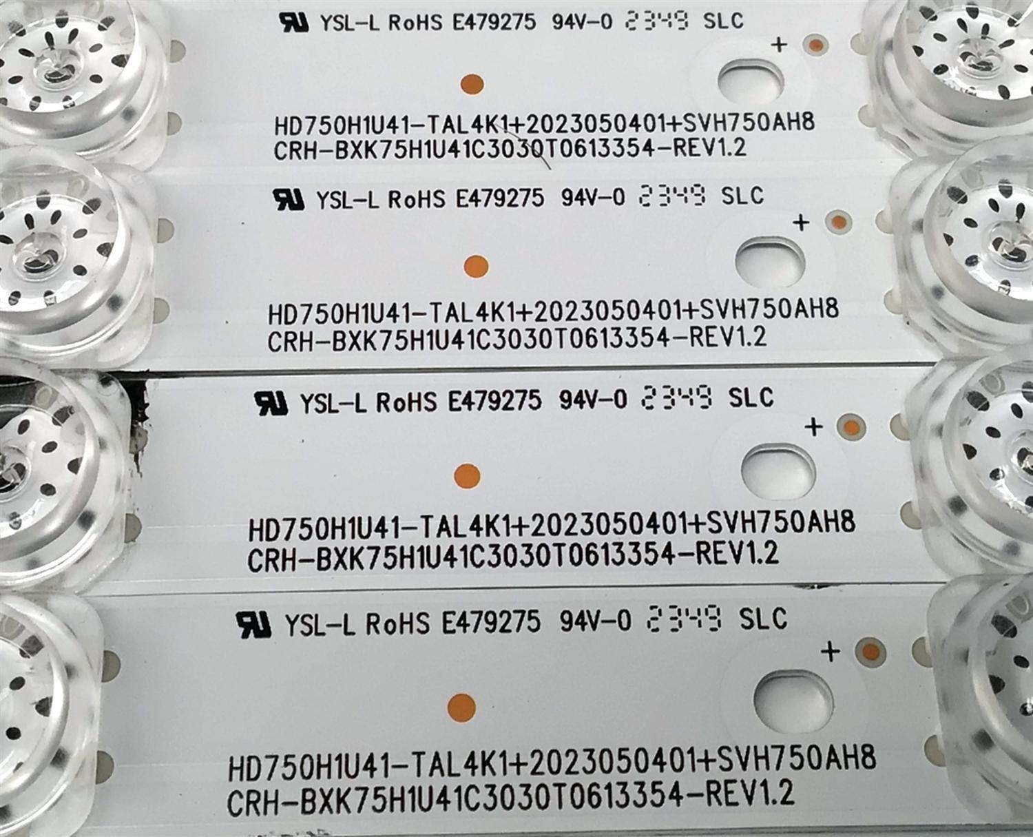 KIT DE LED'S PARA TV HISENSE ((6 PIEZAS)) / NUMERO DE PARTE CRH-BXK75H1U41C3030T0613354-REV1.2 / HD750H1U41-TAL4K1+2023050401+SVH750AH8 / HD750H1U41-TAL4K1 / 2023050401 / SVH750AH8 / 1312985 / PANEL HD750H1U72 / HV750QUB-F91 / MODELOS 75A6N / 75R6030K - Imagen 2