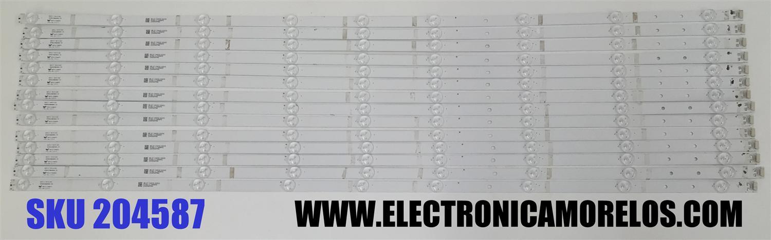KIT DE LED'S PARA TV TCL ((14 PIEZAS)) / NUMERO DE PARTE 85HR332M09N04 V0 / 85FZ-T / 9X14-C02 / 85HR332M09N04 / E199273 / LL2A08R1C / 230101041140 / PANEL HK850WLEDM-JH25H / DISPLAY PT850GT01-4 VER.1.0 / MODELOS 85S410R / 85S450R