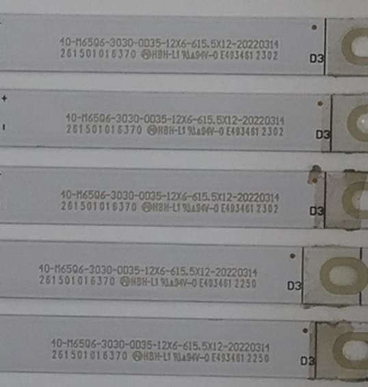 KIT DE LEDS ORIGINAL PARA TV VIZIO 12 PIEZAS / NUMERO DE PARTE 261501016370 / 40-M65Q6-30300D35-12X6-615.5X12-20220314 / 70401-01635BX / SVB650AQ9Y / DISPLAY HV650QUB-F70 / MODELO M65Q6M-K04 LBSFL5LY / M65Q6-L4 LBSFR7GZ - Imagen 2
