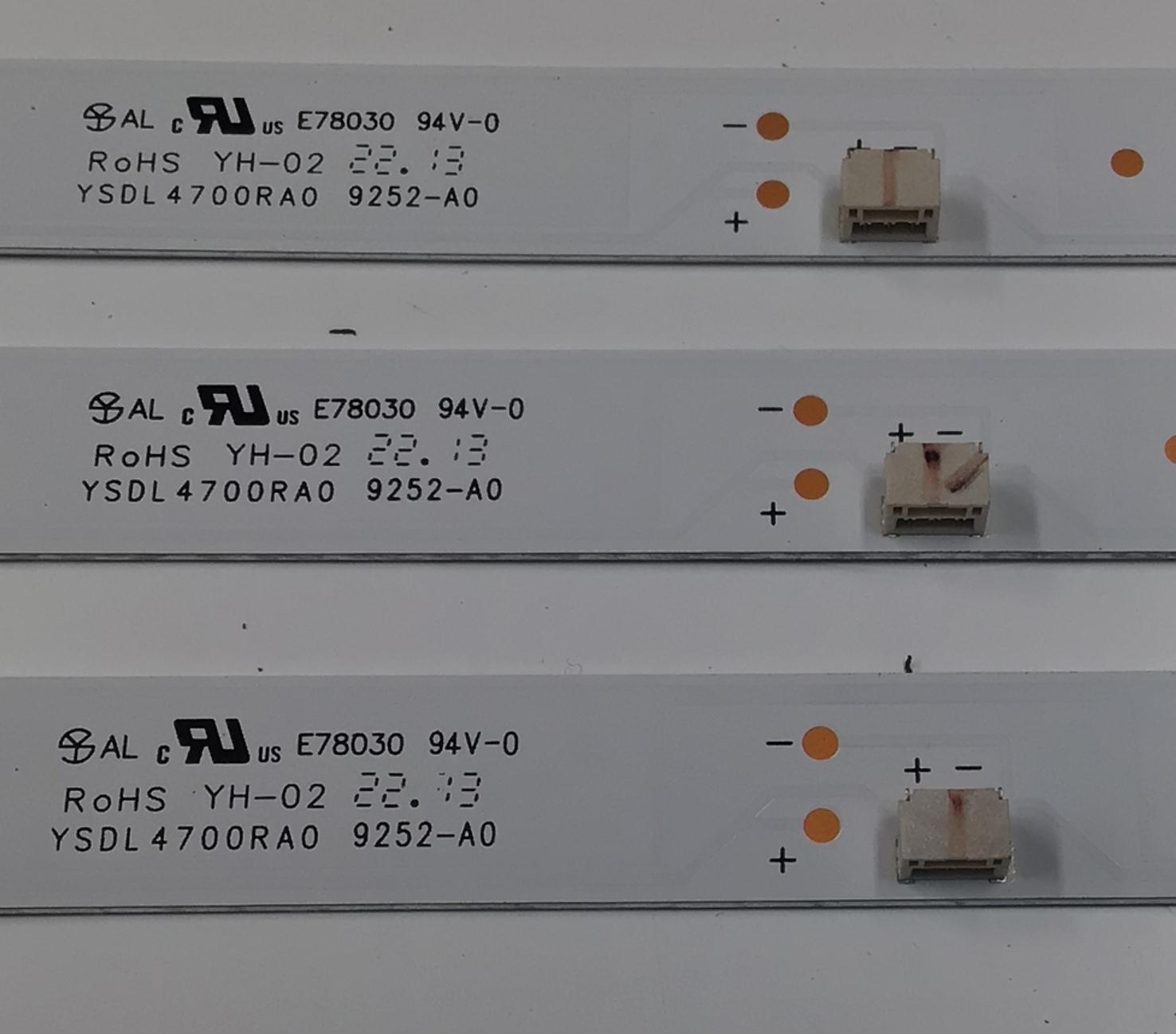 KIT DE LEDS PARA TV JVC ORIGINAL 3 PIEZAS / NUMERO DE PARTE 4708-K43WDD-A1117N01 / K430WDD1 A1 / YSDL 4700RA0 / 9252-A0 / 113X08-430D1021 / K430WDD1 / 224306 / YD-220226-3205B933 / PANEL K430WDF / DISPLAY LC430DUQ (SK)(A3) / MODELO SI43FRF - Imagen 4