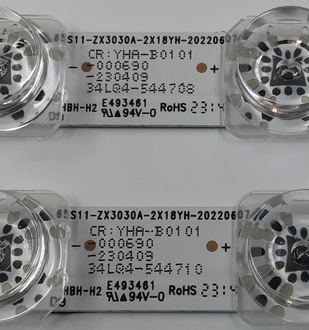 KIT DE LEDS PAR TV TCL ORIGINAL 2 PIEZAS / NUMERO DE PARTE 65S11-ZX3030A-2X18YH / 65S11-ZX3030A-2X18YH-20220607 / YHA-B0101 / 000690 / 230409 / 34LQ4-544710 / MODELO 65S451 - Imagen 2