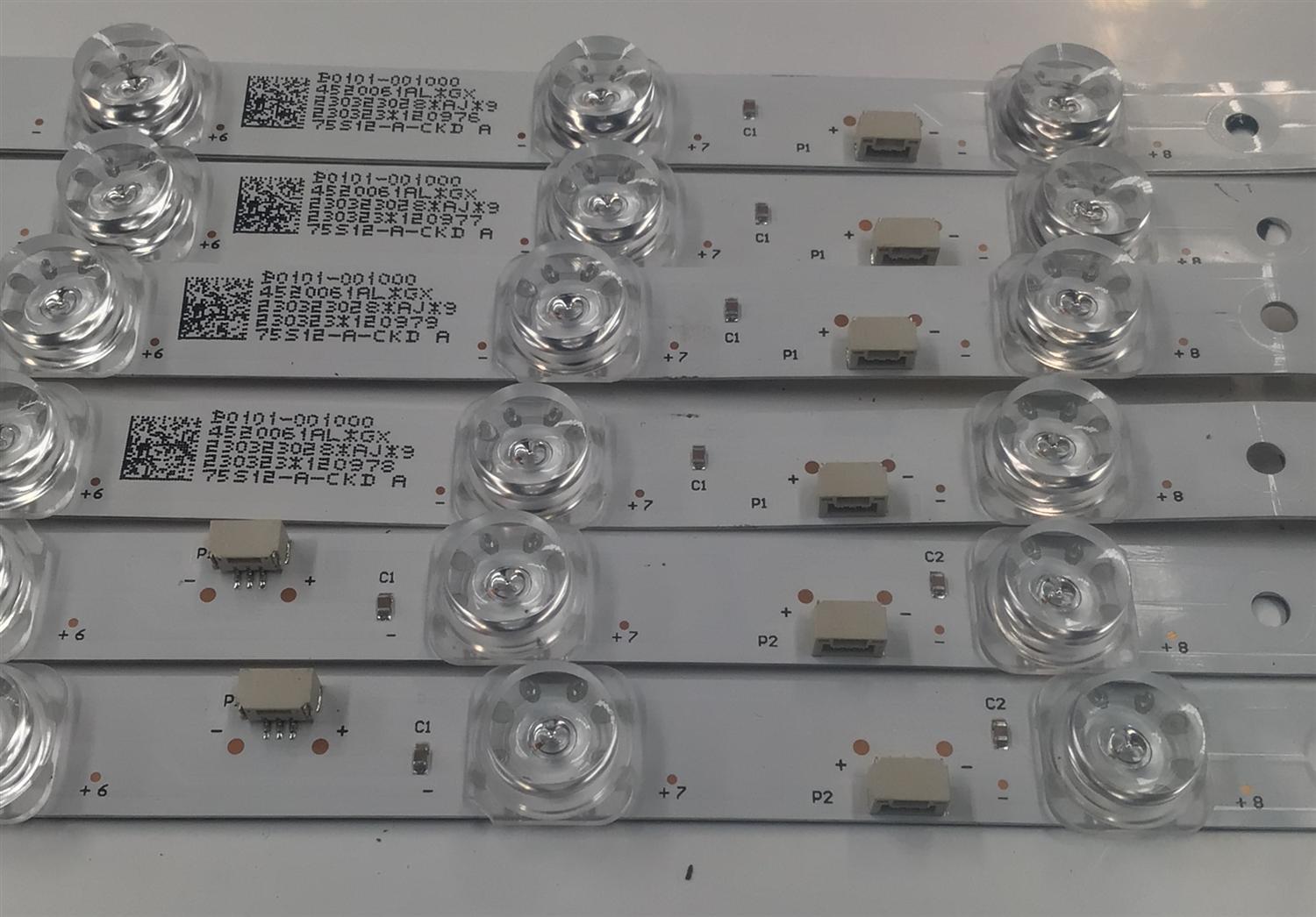 KIT DE LEDS PARA TV TCL ORIGINAL 6 PIEZAS / NUMERO DE PARTE 75S12-ZX3030A1-14X4KW-V5-20220810-TJ / 75S12-ZX3030B1-14X2KW-V5-20220810-TJ / B0101-001001 / B0101-001000 / 4520061AL / 230323028 / 230323029 / 75S12-A-CKD / 75S12-A-CKD / MODELO 75  - Imagen 3