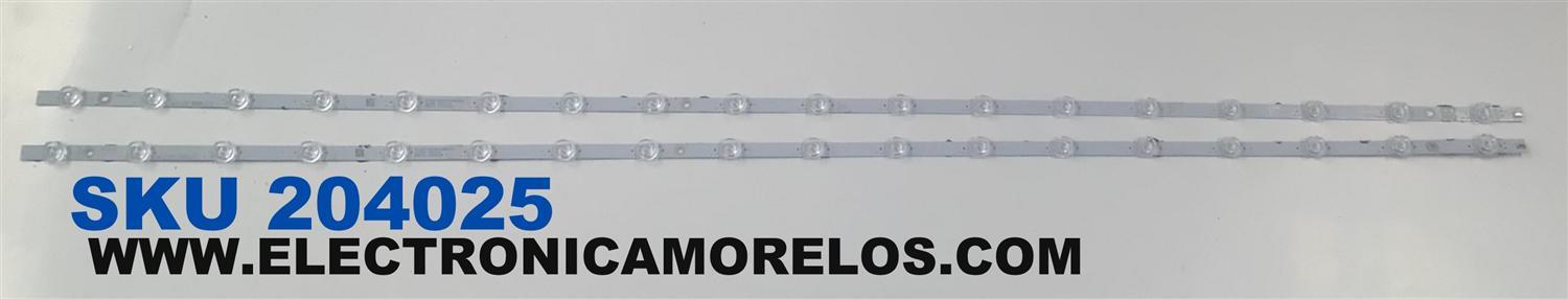 KIT DE LEDS PARA TV VIZIO ORIGINAL 2 PIEZAS / NUMERO DE PARTE LB5800K V0_00 / LB5800K V0 00 / 210BZ18D0B33MBR00L / E465853 / 3B586 000002R / MODELOS M585M-K01 / V585M-K01