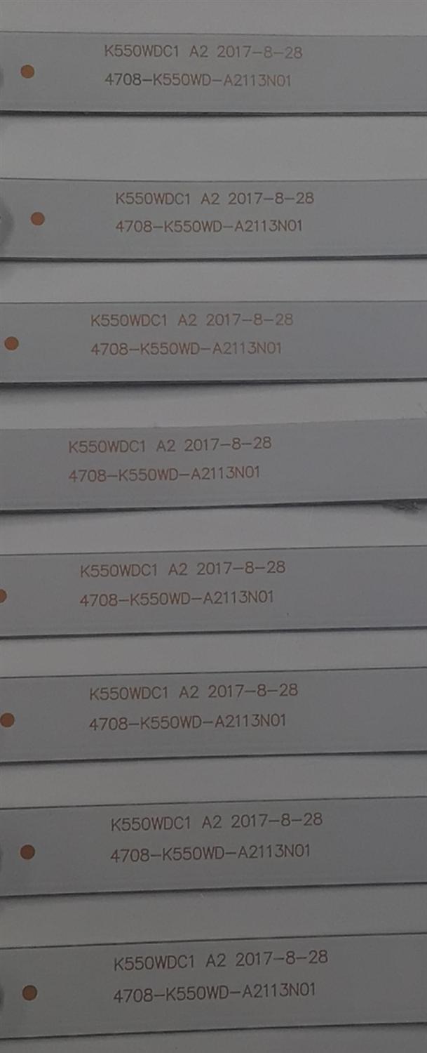 KIT DE LEDS PARA TV PHILIPS ORIGINAL 8 PIEZAS / NUMERO DE PARTE 4708-K550WD-A2113N01 / K550WDC1 A2 / K55WDC1 / 471R1P62 / 197022 / X-C74-K5-VF 16 0B / MODELO 55PUF6092 - Imagen 3