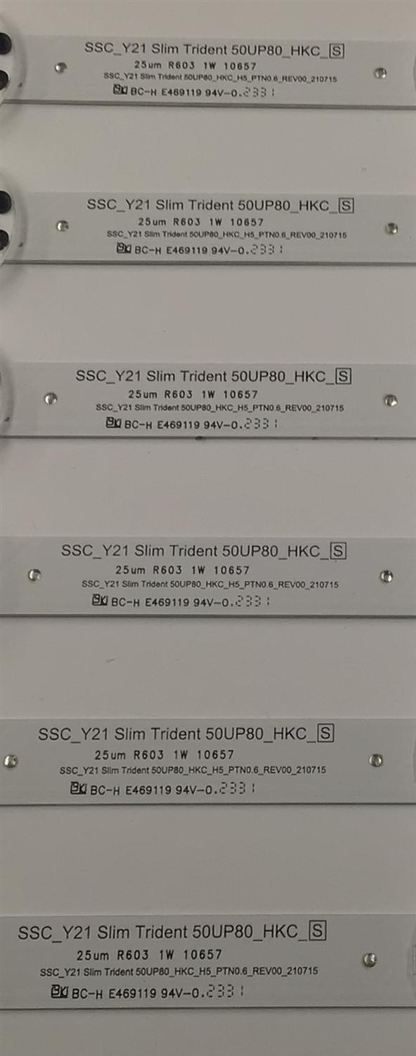 KIT DE LEDS PARA TV LG ORIGINAL 6 PIEZAS / NUMERO DE PARTE EAV65029201 / SSC_Y21 SLIM TRIDENT 50UP80_HKC_S / SSC_Y21 SLIM TRIDENT 50UP80_HKC_H5_PTN0.6_REV00_210715 / 25UM R603 1W 10657 / PANEL NC500TQG-VHKH9 / DISPLAY PT500GT04-2 VER.1.0 / 50UQ7070ZUE - Imagen 3