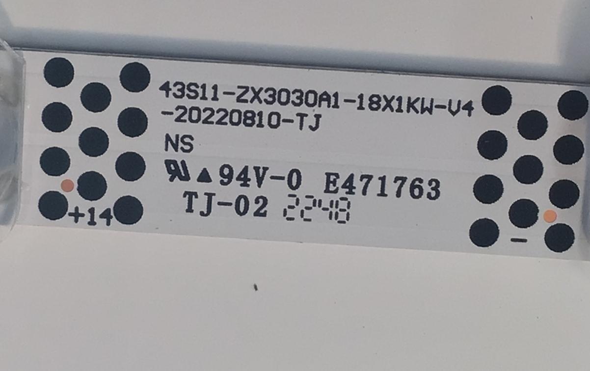LED PARA TV TCL ORIGINAL 1 PIEZA / NUMERO DE PARTE 43S11-ZX3030A1-18X1KW-V4-20220810-TJ / B0101-000776 / 4628063A1 / 43S11-CKD A / PANEL LVU430NDEL / MODELO 43S451 - Imagen 4