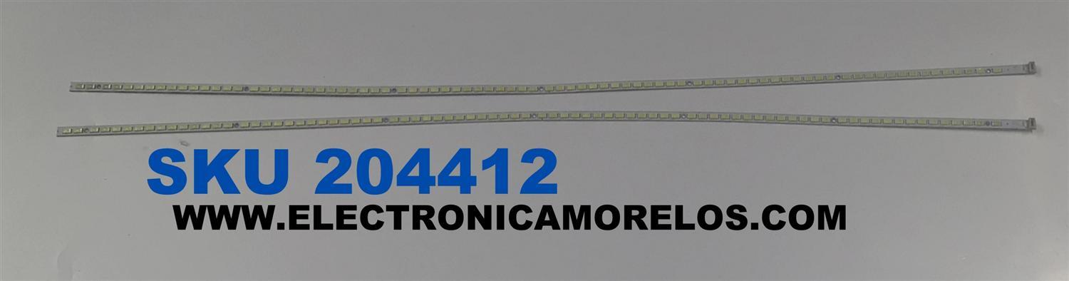 KIT DE LEDS PARA TV TOSHIBA ORIGINAL 2 PIEZAS / NUMERO DE PARTE TT-46T10001 / TT-46T10001-YY31B-X-W-11R / TT-46T10001-YY31B-X-W-11R-1547 / TT-46T10001-YY31B-X-W-11R-1565 / 73.46T10.001-0-SX1 / PANEL T460HF02.V1 / MODELO 46UL863