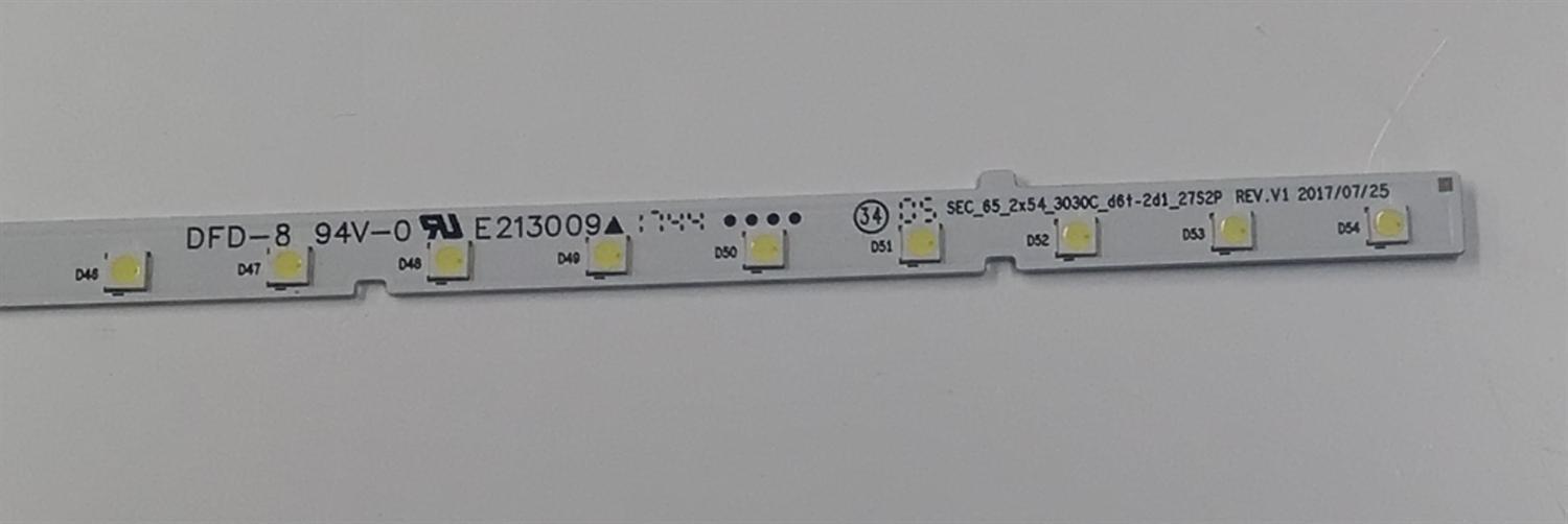 LED PARA TV SAMSUNG ORIGINAL / INCOMPLETO SOLO 1 PIEZA / NUMERO DE PARTE BN96-44814A SEC_65_2X54_3030C_D6T-2D1_27S2P REV.V1 / E213009 / PANEL CY-NM065HGXV1H / MODELO UN65MU6290VXZA / UN65MU6290VXZA GA01 / KIT CONSTA ORIGINALMENTE DE 2 PIEZAS - Imagen 2