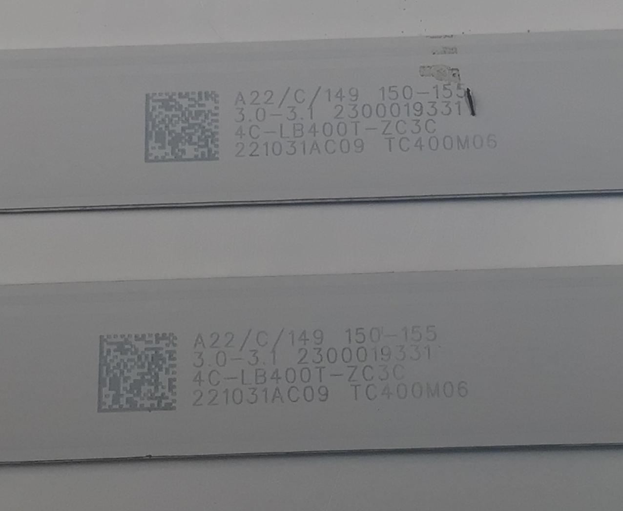KIT DE LEDS PARA TV PHILIPS ORIGINAL 2 PIEZAS / NUMERO DE PARTE 303TC400037D / TCL40D08-ZC62AG-09D / 8S1P / 4C-LB400T-ZC3C / TC400M06 / 221031AC09 / 2300019331 / PANEL LVF400CMDX E0226 / DISPLAY V400HJ9-PE1 REV.C4 / MODELO 40PFL4775/F7 / 40PFL4775/F7 A - Imagen 2