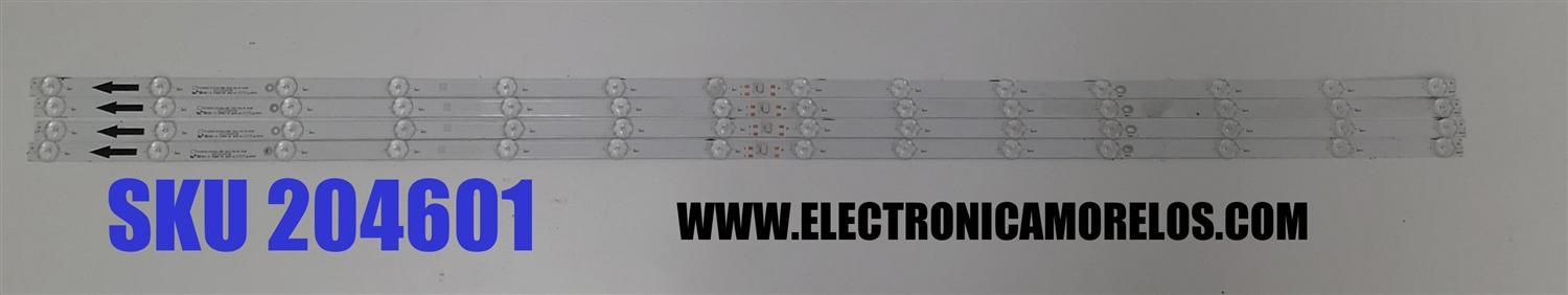 KIT DE LEDS PARA TV PHILIPS ORIGINAL 4 PIEZAS / NUMERO DE PARTE TCL55D14-ZC42AG-09D / 303TC550070D / TC550M53 / 4L-ZX055T-ZC012C / 2300018578 / 220729AB02 / PANEL LVU550CSDX E0647 / DISPLAY ST5461D12-6 VER.2.2 / MODELO 55PFL5756 / 55PFL5756/F7 / SI55UR
