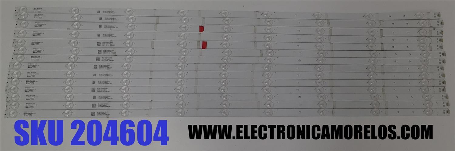 KIT DE LEDS PARA TV TCL ORIGINAL 14 PIEZAS / NUMERO DE PARTE 85HR332M09N01 / 85HR332M09N01 V2 / 85FZ 9X14-C04 / HR/A6/230818 / 0379W / LK7A08R0C / 230101036100 / PANEL HK850WLEDM-JH23H / MODELO 85S450G