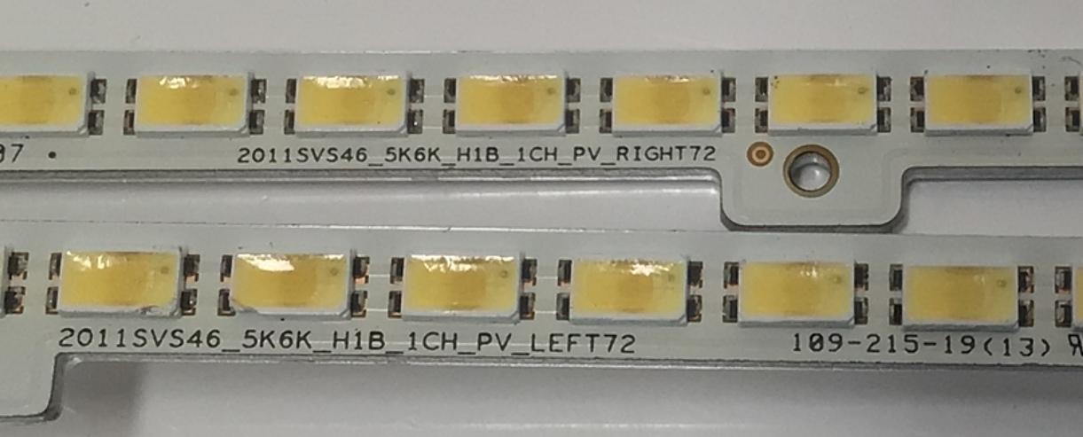 KIT DE LED´S PARA TV 2 PIEZAS ORIGINALES / NUMERO DE PARTE 2011SVS46_5K6K / 2011SVS46_5K6K_H1B_1CH_PV_LEFT72 / 2011SVS46_5K6K_H1B_1CH_PV_RIGHT72 / 109-216-18(11) / MODELO 46" - Imagen 2
