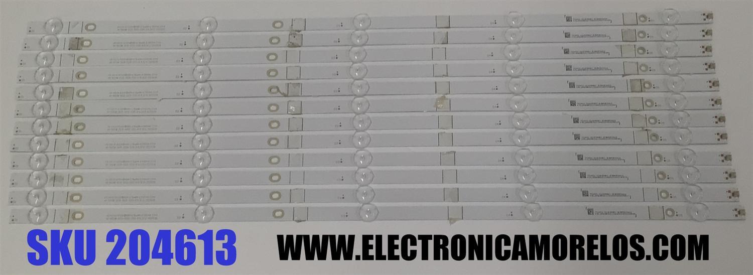 KIT DE LED´S PARA TV VIZIO 12 PIEZAS ORIGINALES / NUMERO DE PARTE 261501016350 / 40-V655M-3030-0D35-12X5-618.5X12-20220316 / SVB650AU1 / 70401-01636BX / HBH-L1 / MODELO V655M-K04 / V655M-K04 LBSFM9LZ / V655M-K04 LBSFM9PZ