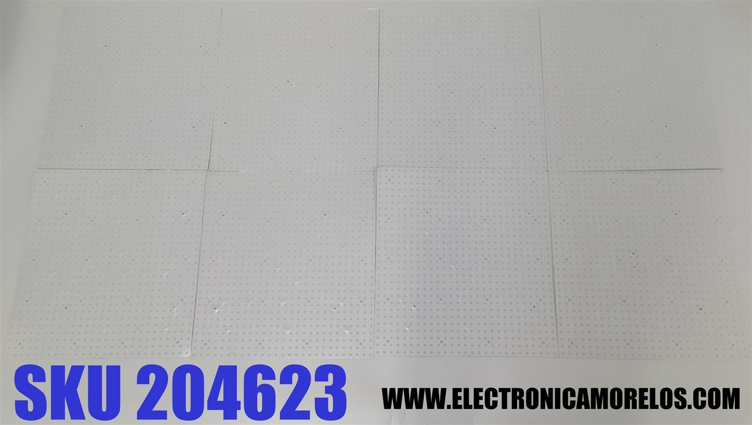 KIT DE LED´S PARA TV SAMSUNG 8 PIEZAS ORIGINALES / NUMERO DE PARTE BN97-19215A / BN97-19216A / BN41-02986A / BN41-02986 / 22Y 4KQ95 55 / DFVC2152 / BN41-02986A-000 / VSM205T / VSM204T / MODELO QN55QN95BAFXZA / QN55QN95BAFXZA CB02