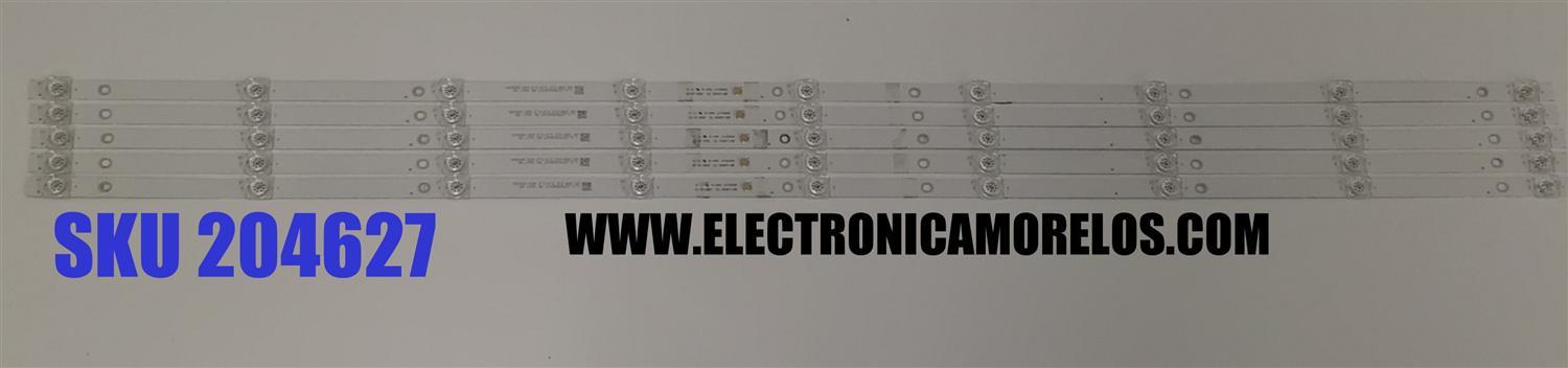 KIT DE LEDS PARA TV TD SYSTEMS ORIGINAL 5 PIEZAS / NUMERO DE PARTE MS-L3630 V3 / 1.3.10700000227 / MODELO K55DLG12US