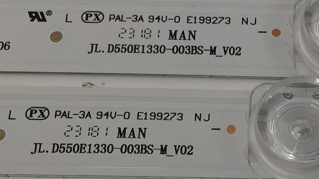 KIT DE LED´S PARA TV HISENSE 4 PIEZAS ORIGINALES / NUMERO DE PARTE JL.D550E1330-003BS-M / JL.D550E1330-003BS-M_V02 / HD550Y3U51-T0L4 / 2020123101 / 1286038 / 6UC8 / PANEL HD550Y3U51-T0L4 / MODELO 55A7G - Imagen 4