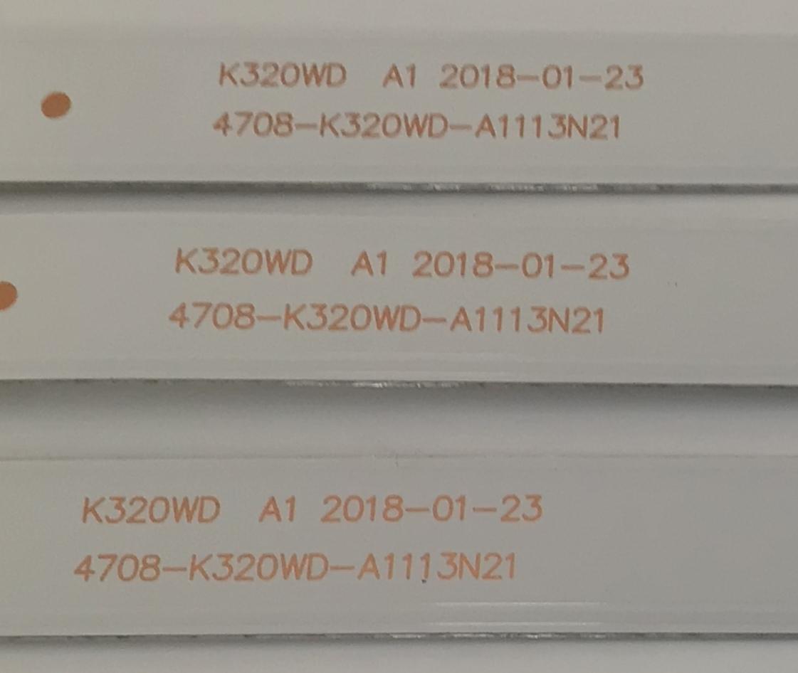 KIT DE LED´S PARA TV WBOX 3 PIEZAS ORIGINALES / NUMERO DE PARTE 4708-K320WD-A1113N21 / K320WD A1 / 471R1P79 / MH-H-11-10 / K320WD186 143 / PANEL K320WD82 / MODELO 0E32LED / OE32LED - Imagen 3