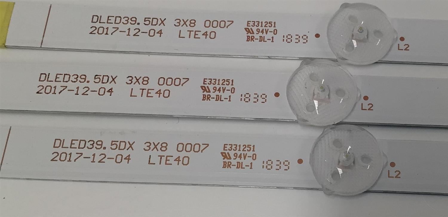 KIT DE LEDS PARA TV JENSEN ORIGINAL 3 PIEZAS / NUMERO DE PARTE DLED39.5DX / DLED39.5DX 3X8 0007 / F62DLED395DX3X80007 / PANEL V400HJ6-PE1 / MODELO JE4015 - Imagen 4