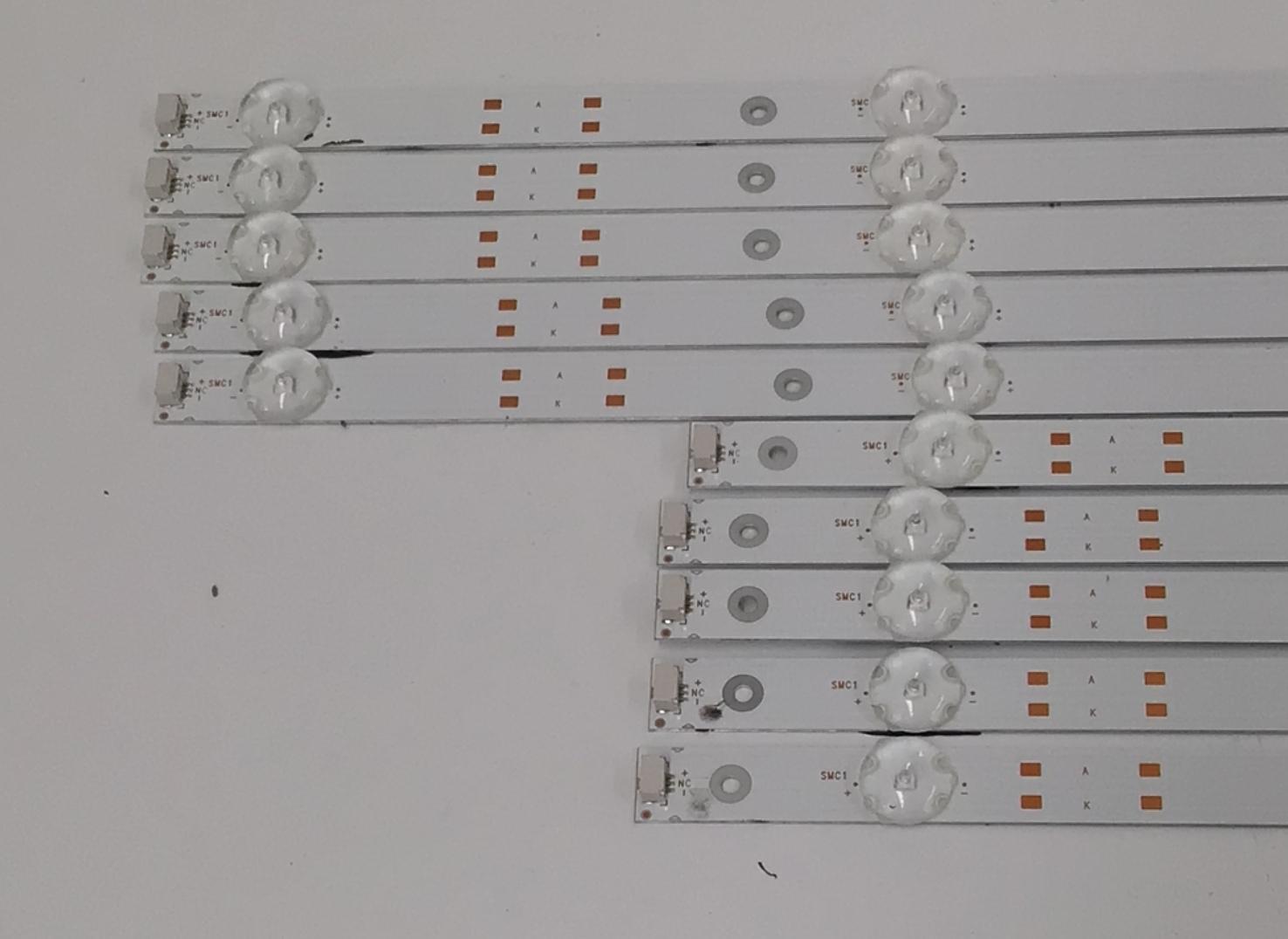 KIT DE LEDS PARA TV PHILIPS ORIGINAL 10 PIEZAS / NUMERO DE PARTE 303TC650053D / 303TC650052D / TCL65D11R-ZC42AG-04D / TCL65D11L-ZC42AG-04D / TC650M31 / 220908BC08 / MODELO 65PUL6673 / 65PUL6673/F7 - Imagen 2